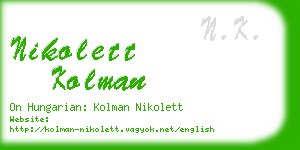 nikolett kolman business card